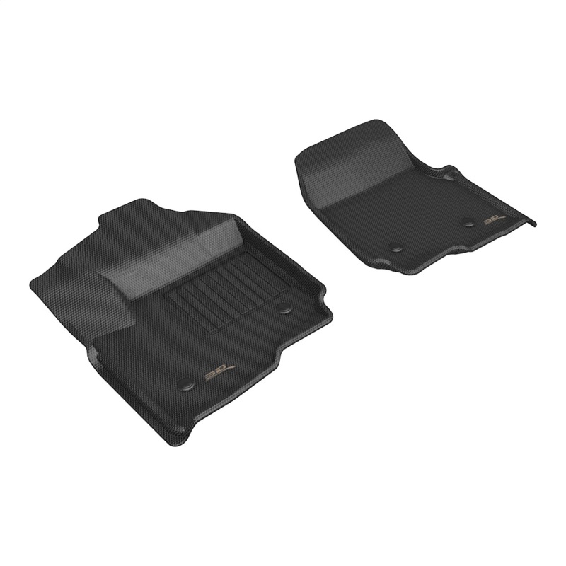 Ford F-250 Supercab Floor Mats - Front - 3D MAXpider - KAGU Series - Black - `23-`24 Ford F-250 Supercab Floor Mats - Front - 3D MAXpider - KAGU Series - Black - `23-`24